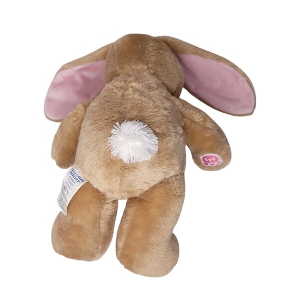Build-A-Bear Workshop Plush Brown Bunny Pink Ears Paws 15" Stuffed Animal Toy - Picture 3 of 5
